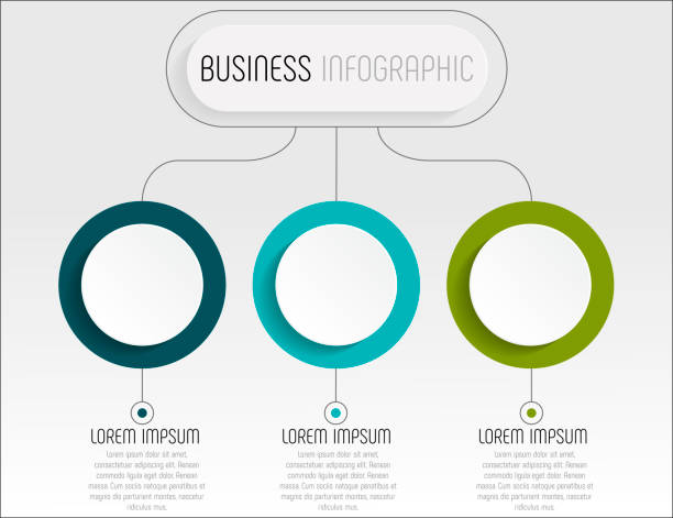 шаблон презентационой бизнес-инфографики с 3 вариантами. иллюстрация вектора - two sets stock illustrations