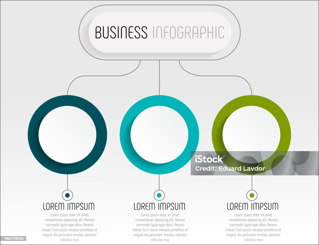 Presentation business infographic template with 3 options. Vector illustration Three Objects stock vector