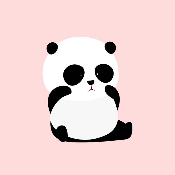 Vector Illustration A Cute Cartoon Giant Panda Sits On The Ground Crying  Rubbing Eyes Wiping The Tear Looking Unhappy Stock Illustration - Download  Image Now - iStock