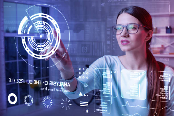 istock Progressive teacher touching the diagram on the screen 985785826