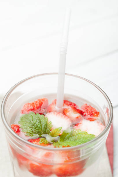 istock Strawberry detox water, slice fruit, glass 985791972