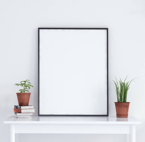 istock Mock up poster on table, Scandinavian style 985800294