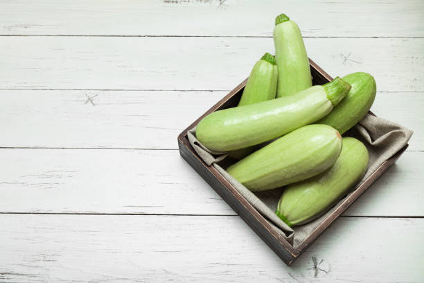 istock Raw zucchini, biological agriculture. Healthy diet. 985810306