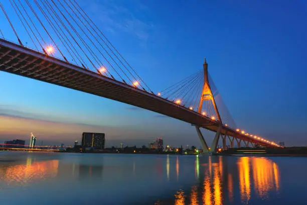 The Bhumibol Bridge (also known as the Industrial Ring Road Bridge)