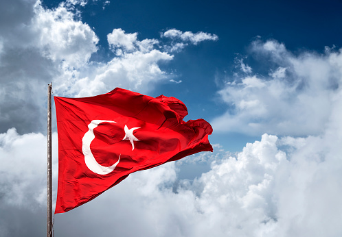 Turkish Flag and dramatic sky