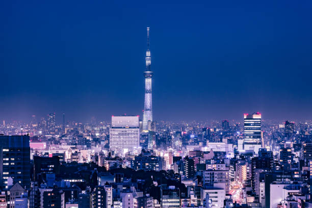 istock Night view of Tokyo urban area 985830414