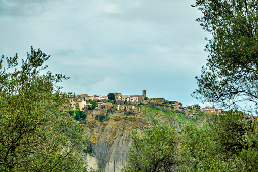 views of Aliano village and its surroundings in Basilicata
