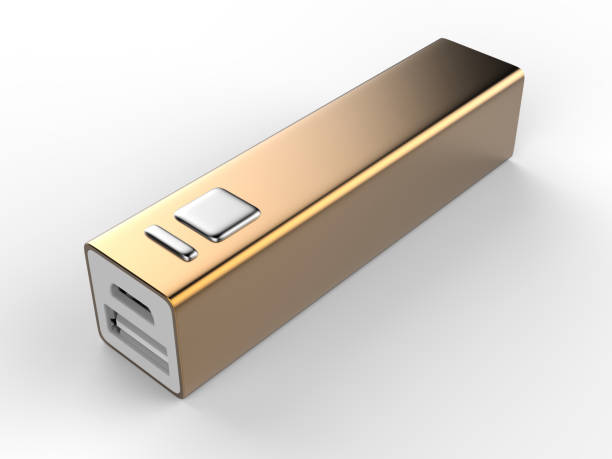 Blank Promotional Portable power bank for Android Smart phone. 3d Render Illustration.