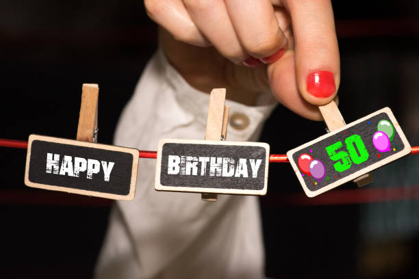 istock A woman congratulates on her 50th birthday 985853842