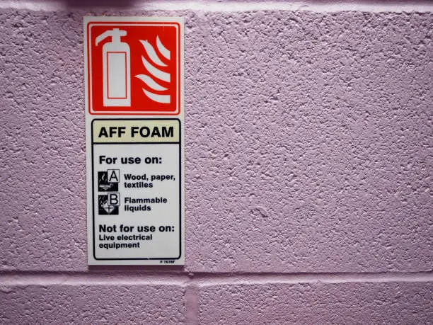 Photo of aff foam spray Fire extinguisher sign