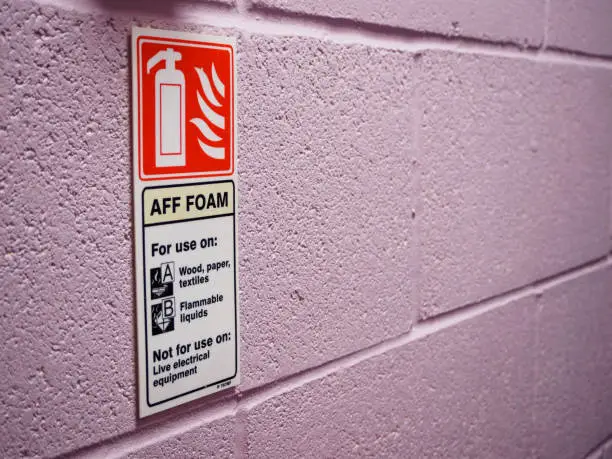 Photo of aff foam spray Fire extinguisher sign