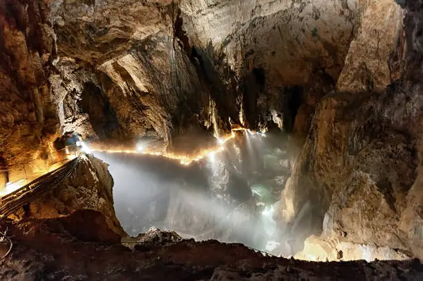 Footpath inside a cave