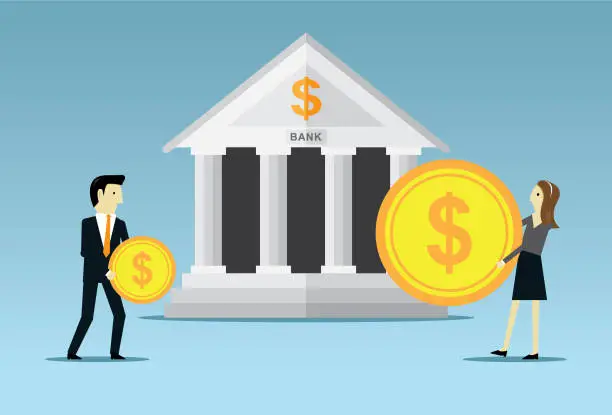 Vector illustration of Bank saving