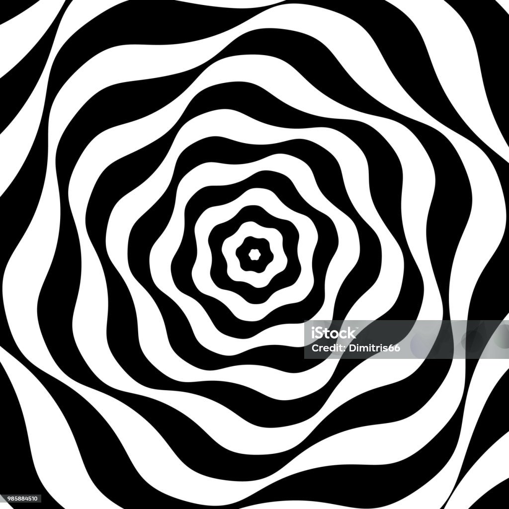 Black and white op art Psychedelic stock vector