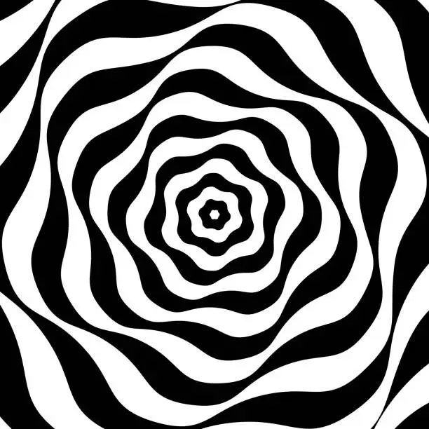 Vector illustration of Black and white op art