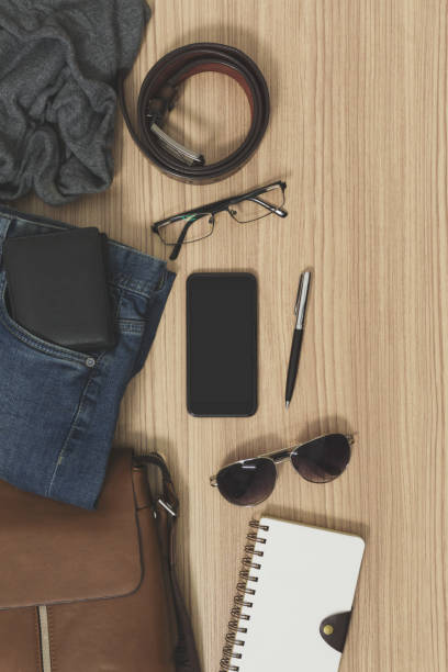 istock Men's casual outfits and accessories. 985903624