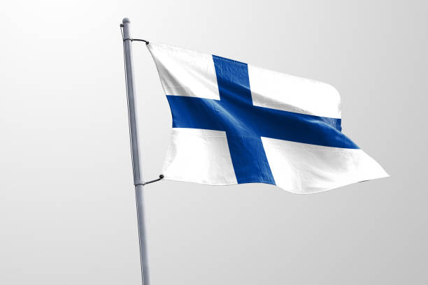 istock Isolated Finland Flag waving, 3D Realistic Finland Flag Rendered 985904976