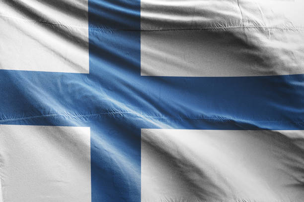 istock Isolated Finland Flag waving, 3D Realistic Finland Flag Rendered 985904998