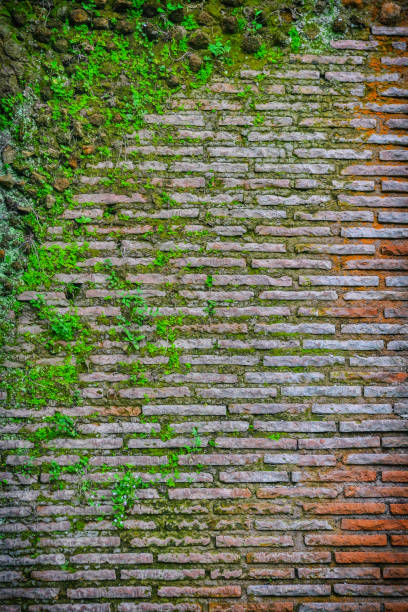 istock Ancient Roman brickwork. Bricks, Roman concrete, Rome. Background 985908616