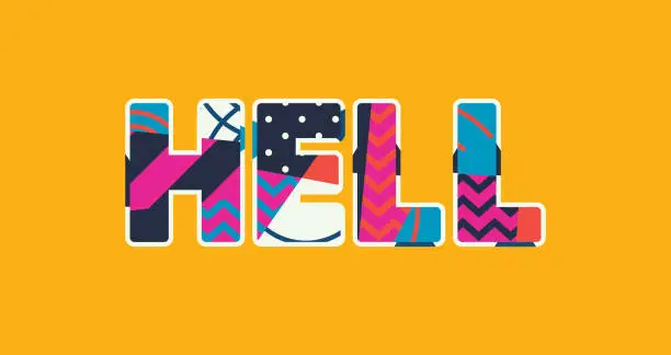 Vector illustration of Hell Concept Word Art Illustration
