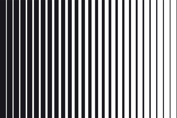 ilustrações de stock, clip art, desenhos animados e ícones de abstract gradient background of black and white parallel vertical lines - lines