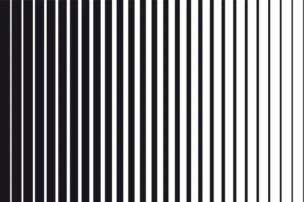Vector illustration of Abstract gradient background of black and white parallel vertical lines