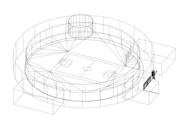 football stadium Architect Blueprint - isolated