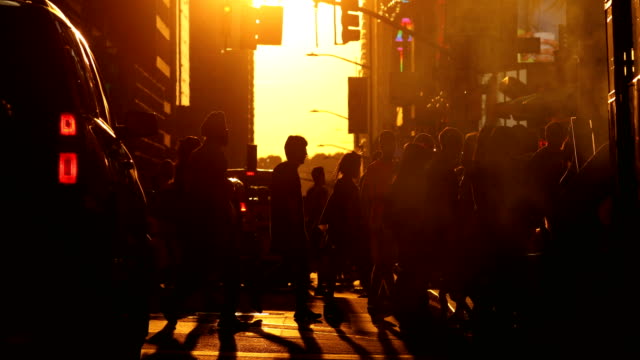 Manhattan Sunset Street Scene