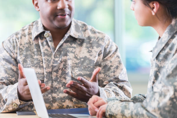 istock Female cadet attending military academy 985941234