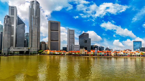 istock Singapore city skyline and Ancient village 985947604