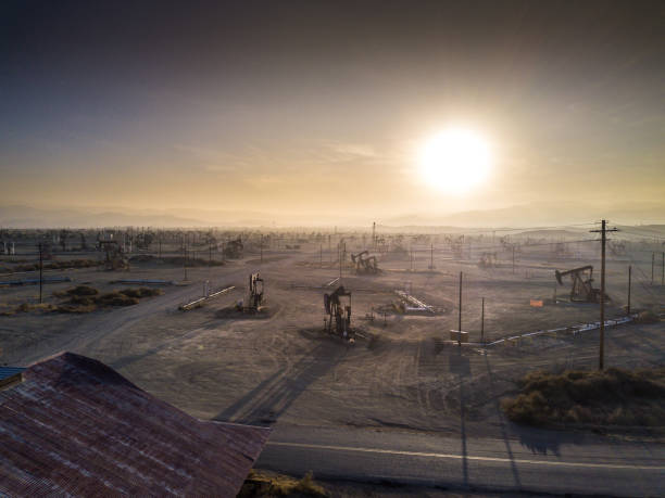 istock Vast Oil Field at Sunset - Drone Shot 985958744