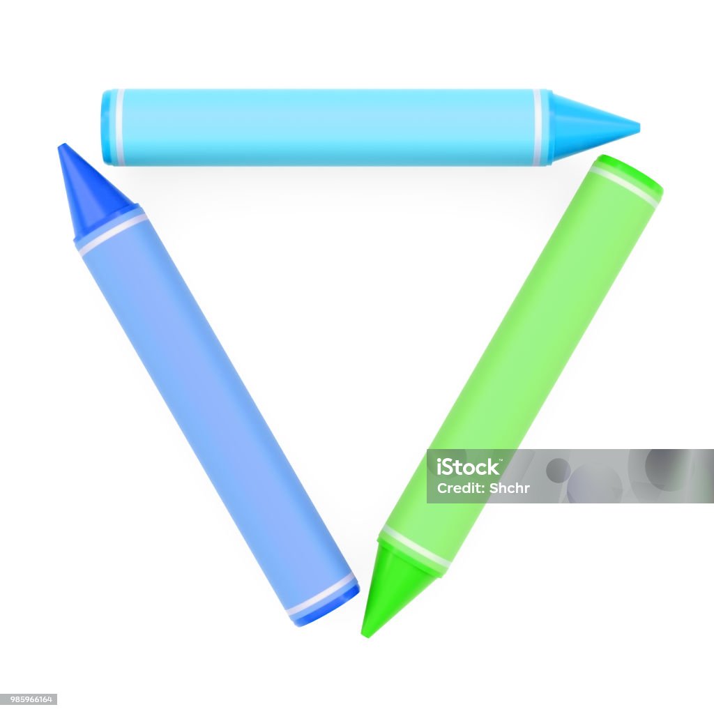 Bút Chì Màu Sáp Được Lắp Ráp Như Biểu Tượng Bộ Phông Chữ Hình Tam ...