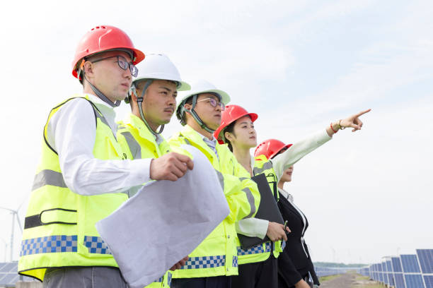 istock Engineers probe in the photovoltaic power base 985998850