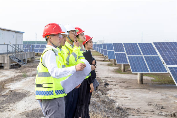 istock Engineers probe in the photovoltaic power base 985998860