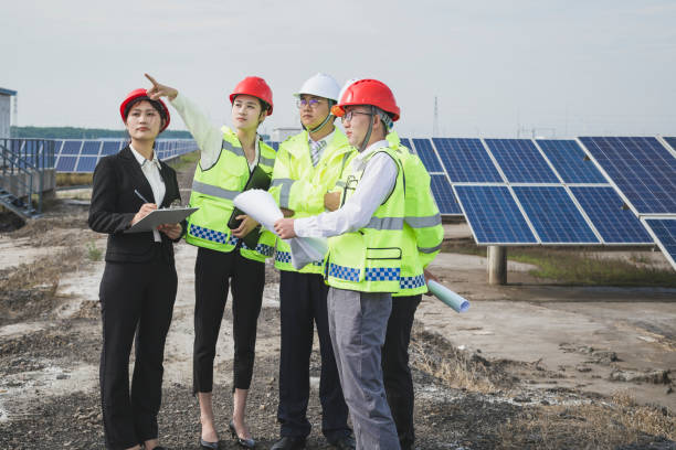istock Engineers probe in the photovoltaic power base 985998880