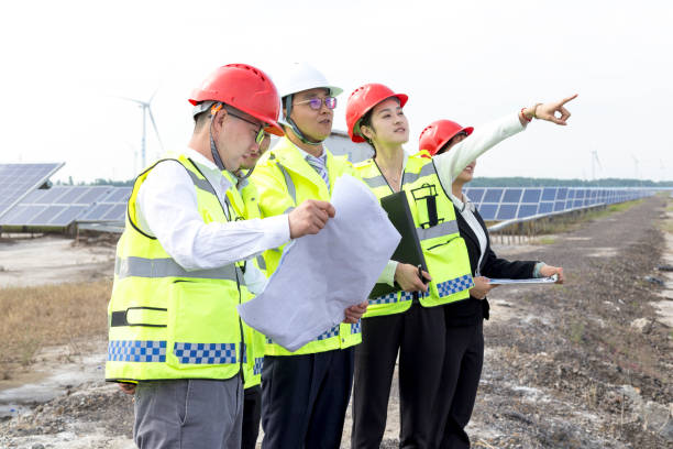 istock Engineers probe in the photovoltaic power base 985998934