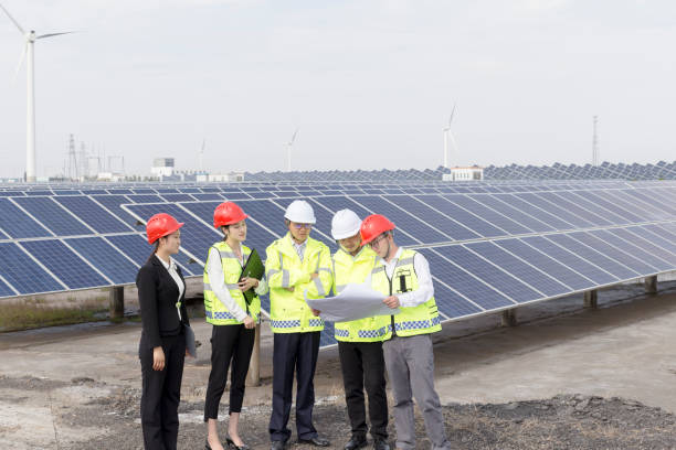 istock Engineers probe in the photovoltaic power base 985999084