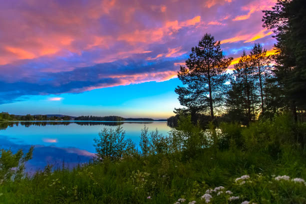 istock Summer night lake view from Sotkamo, Finland. 985999914