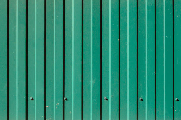 istock Green Corrugated Metal Panel Texture 986009602