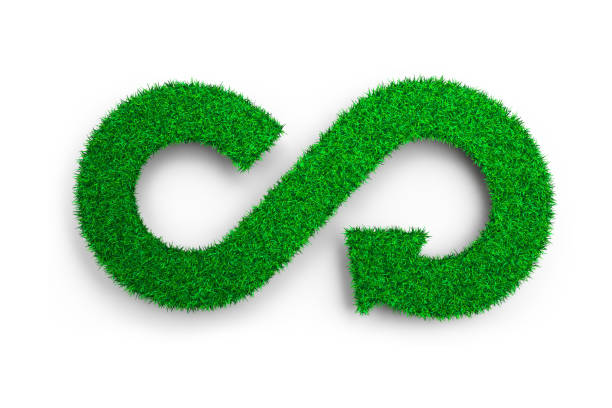 ECO and circular economy concept, 3D illustration. stock photo