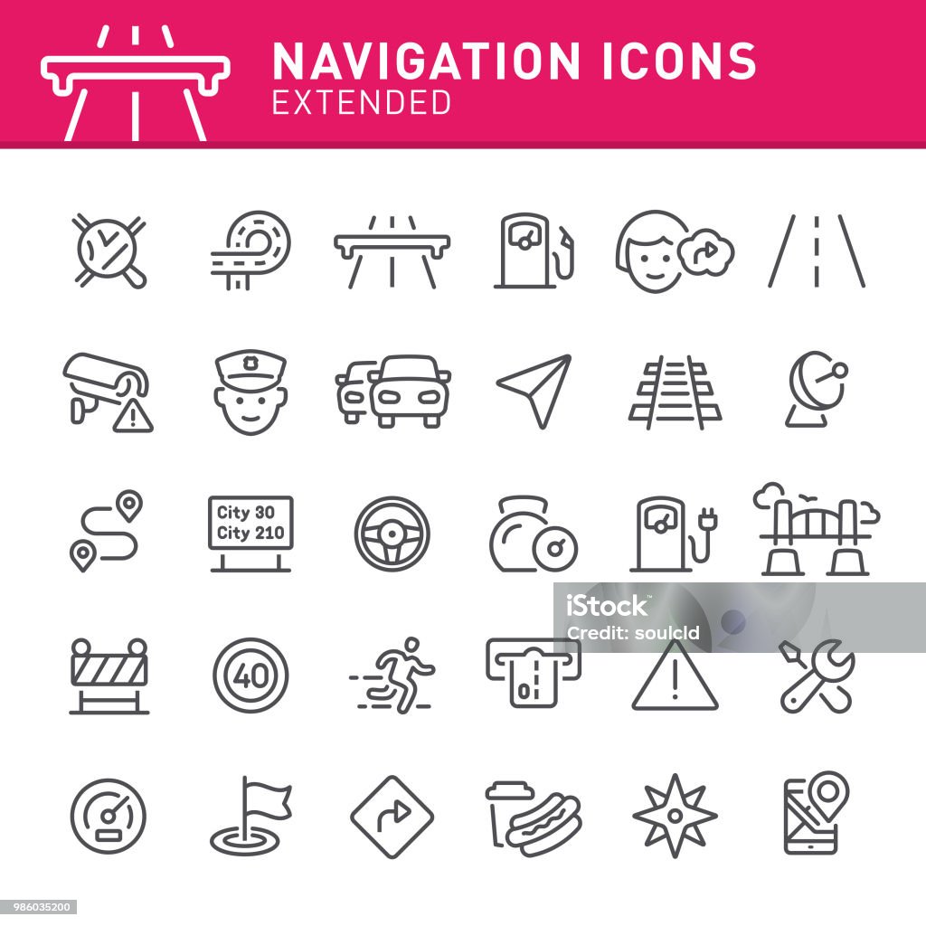 Navigation Icons Navigation, GPS, traffic, icon, icon set, compass, map, co-pilot Traffic Jam stock vector