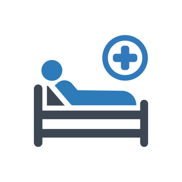 ilustrações de stock, clip art, desenhos animados e ícones de hospital bed icon - hospital
