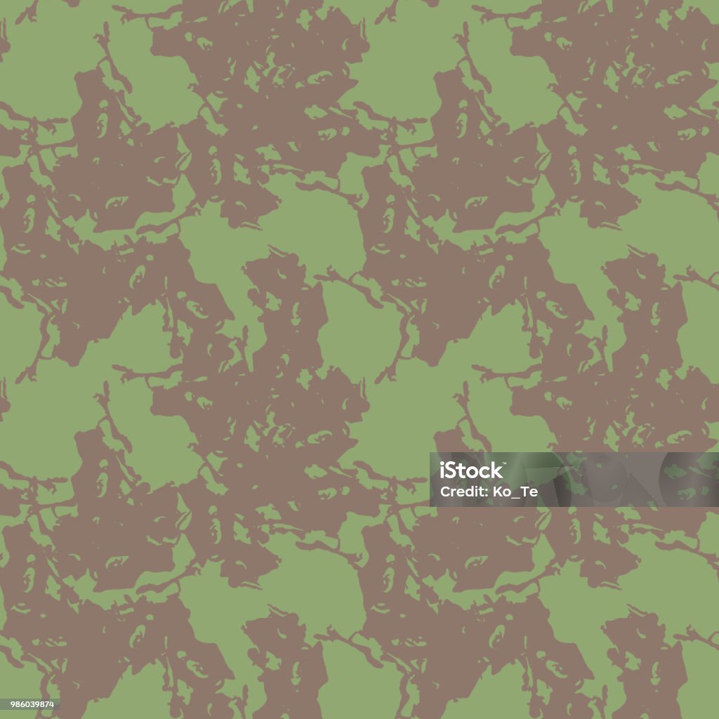 Camo Background In Green And Brown Colors Stock Illustration - Download