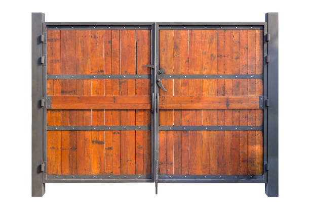 istock old wood door and steel frames 986059834