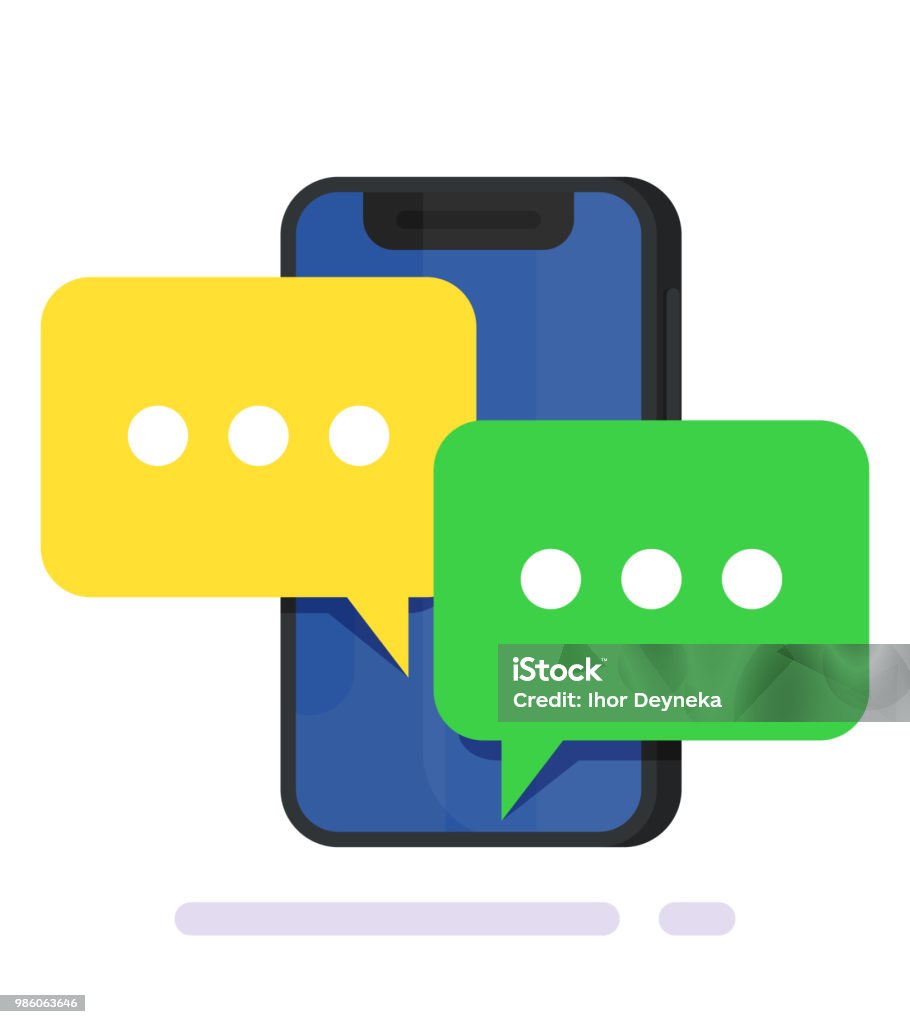 Mobile Message Vector Image Mobile Phone Messages Vector Illustration Stock Illustration - Download ...