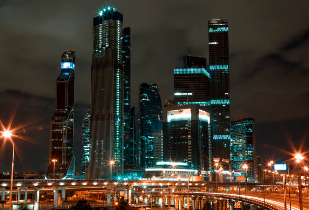 istock modern Business Center in the night lights 986081116