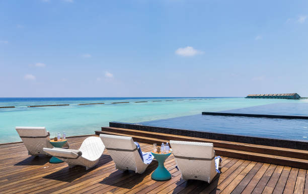 istock Deckchair and turquoise Indian ocean 986088778