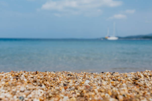 beautiful sea beach with stony beach