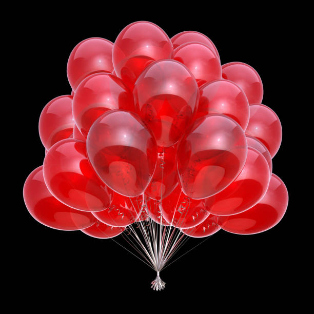 istock party balloon bunch red. happy birthday decoration glossy 986119664