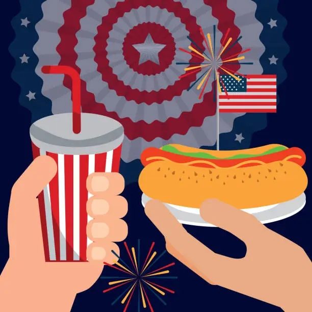 Vector illustration of food american independence day